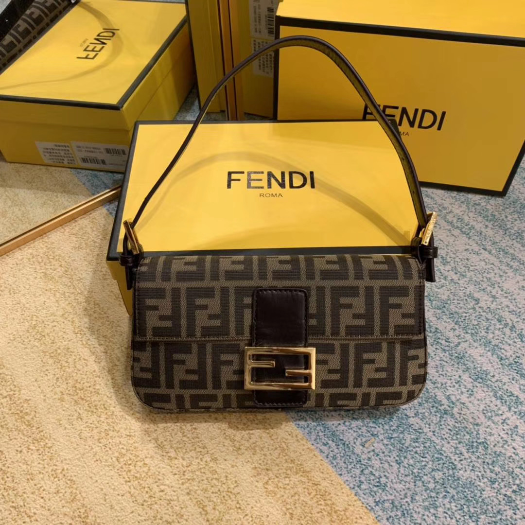 Fendi Small Hobo Bag Brown Canvas With Gold Hardware - $174.00 ...