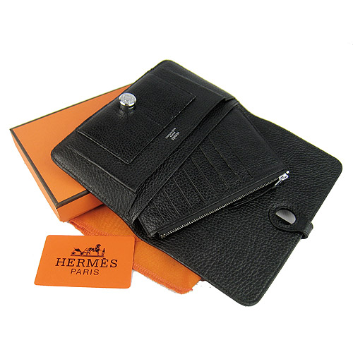 Hermes Dogon Wallet Togo Leather H001 Black [Hermes-676] - $136.50 ...